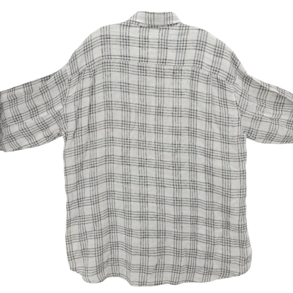 CP Shades White and Gray Plaid Casual Button-Down Shirt XL - Picture 4 of 6